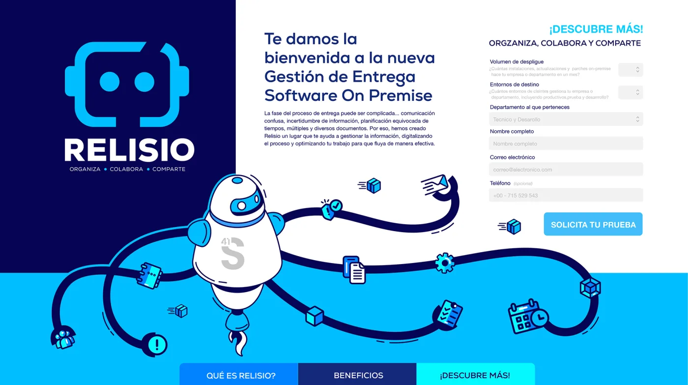 Relisio landing page